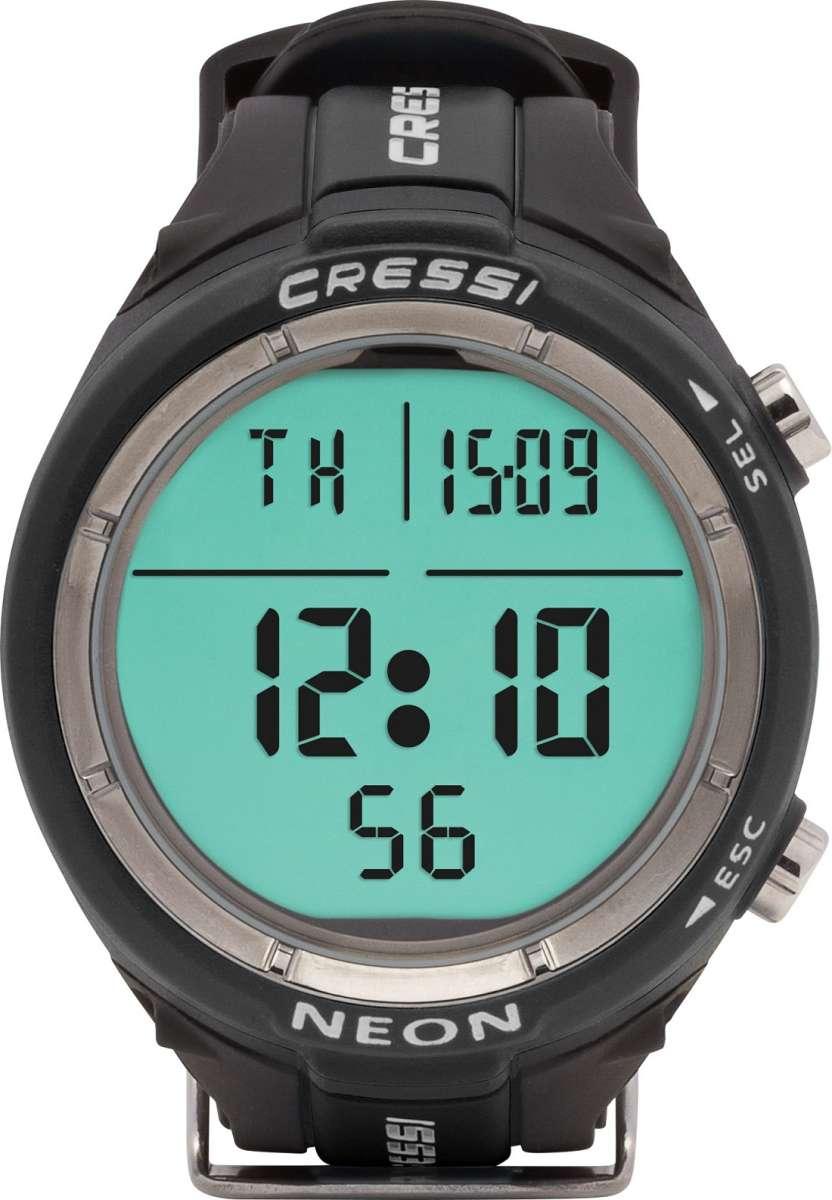 Computer stile orologio neon nero