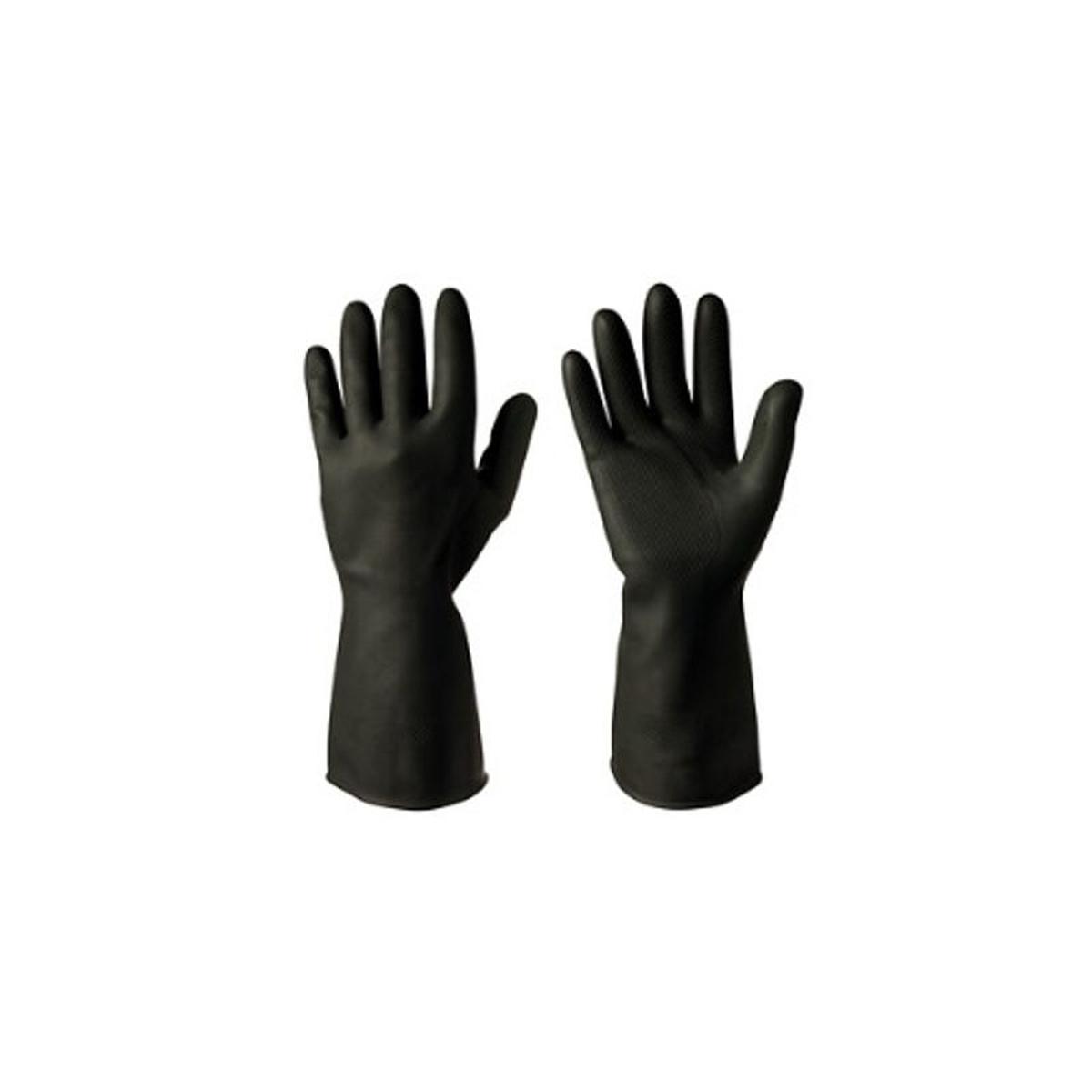 Black rubber latex gloves  1,6mm