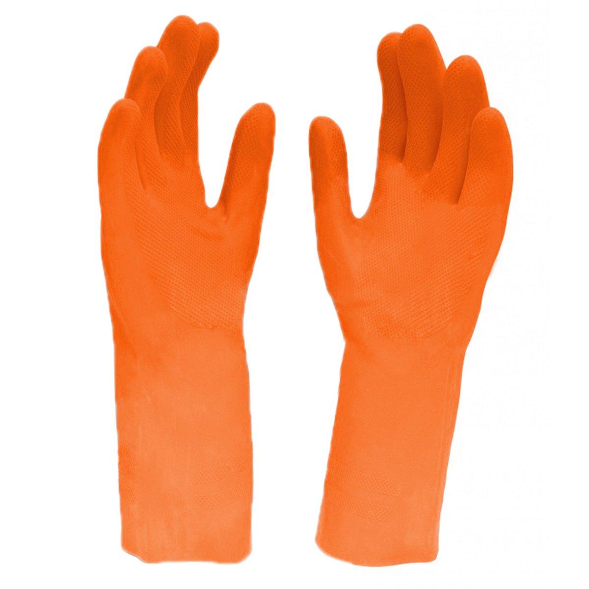 Orange rubber latex gloves  1,6mm