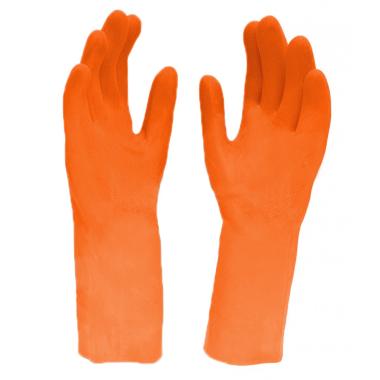Orange rubber latex gloves  1,6mm